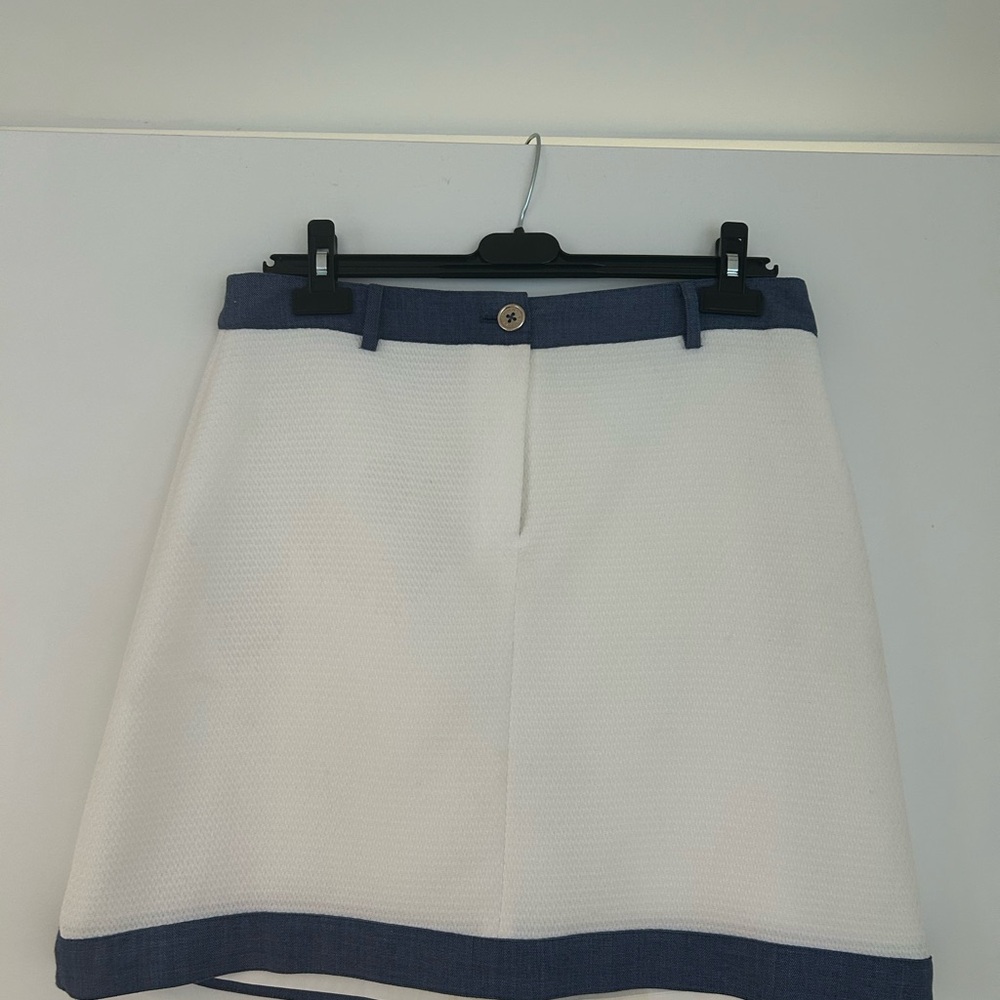 Women's Tommy Hilfiger White & Blue Textured Skirt – Size 10 - Picture 2 of 8